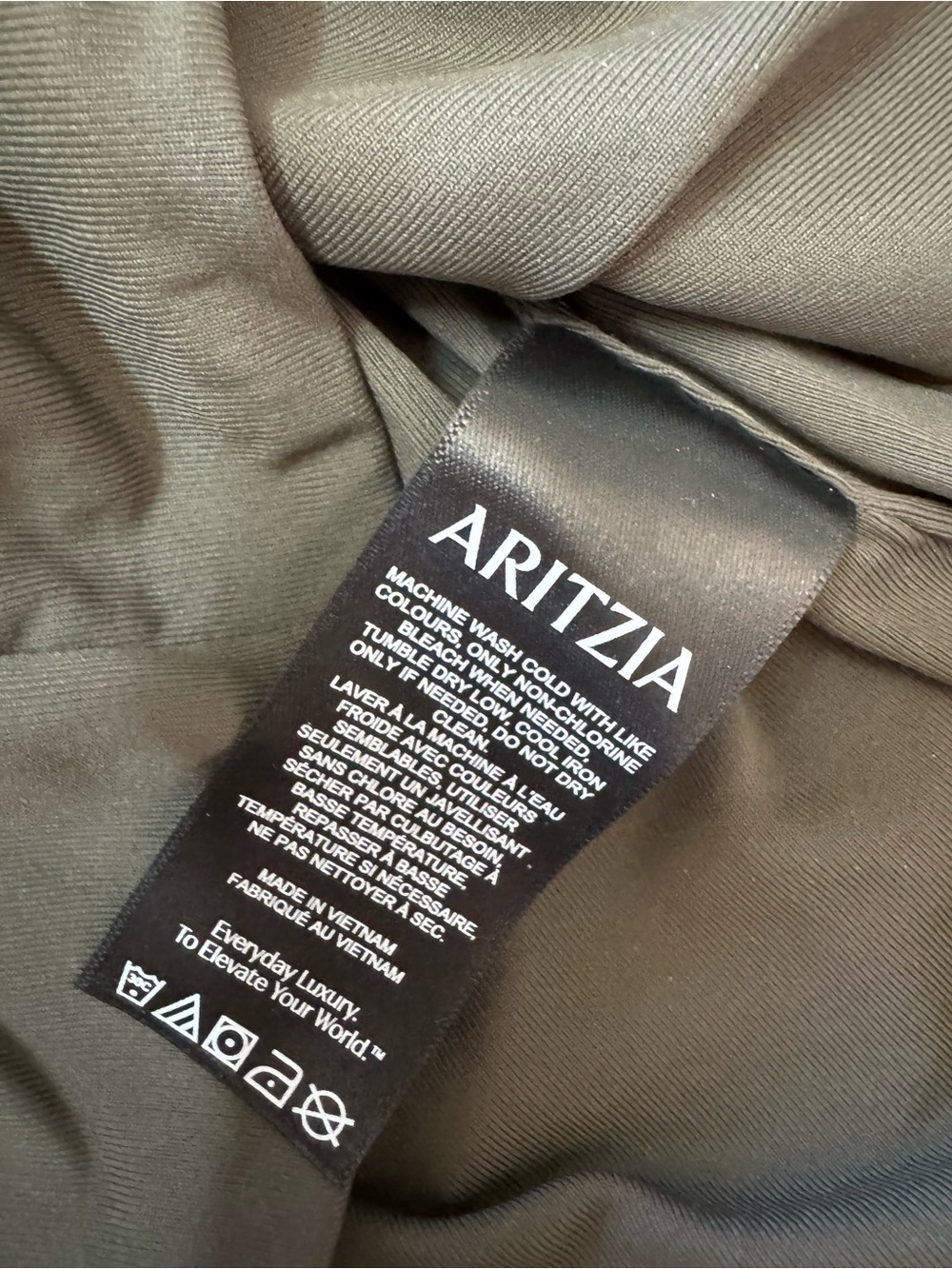 Aritzia Contour Flourish Top Olive Green Women’s M Ruched Sides - Picture 10 of 10